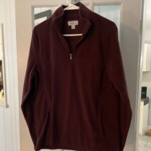 MENS BURGUNDY 1/4 ZIP…S